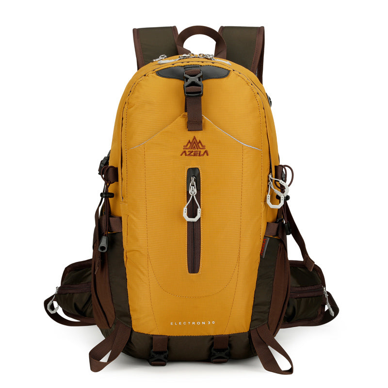 AZELA Electron 40L Hiking Backpack, White & Navy Outdoor Camping Backpack With Multiple Compartments, Adjustable Straps, Durable Trekking Daypack For Men Women Mountaineering & Travel