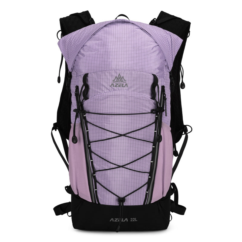 AZELA 22L Outdoor Hiking Backpack, Lightweight Grid Pattern Trekking Daypack, Ergonomic Design Camping Backpack For Travel & Adventure