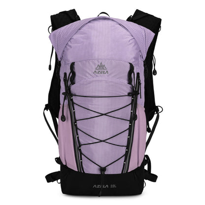 AZELA 22L Outdoor Hiking Backpack, Lightweight Grid Pattern Trekking Daypack, Ergonomic Design Camping Backpack For Travel & Adventure