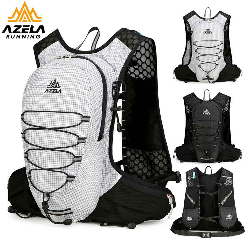 AZELA Grid Pattern Breathable Mesh Running Backpack, Lightweight Hydration Pack For Trail Running, Outdoor Sports, Hiking