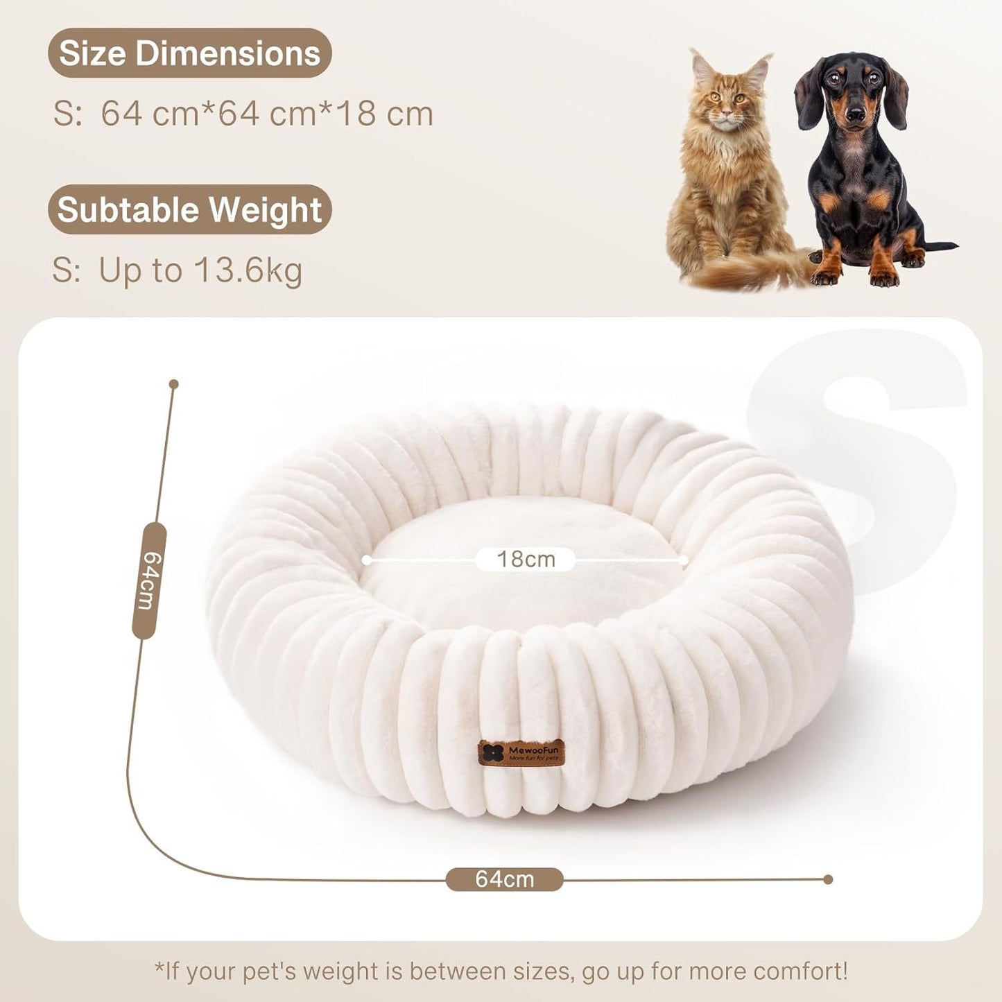 MEWOOFUN Calming Donut Pet Bed