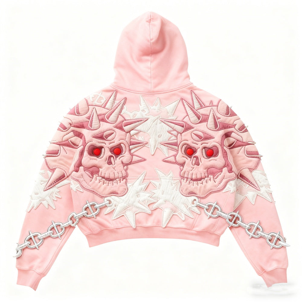 Retro Skull Pattern 3D Printed Pullover Hoodie