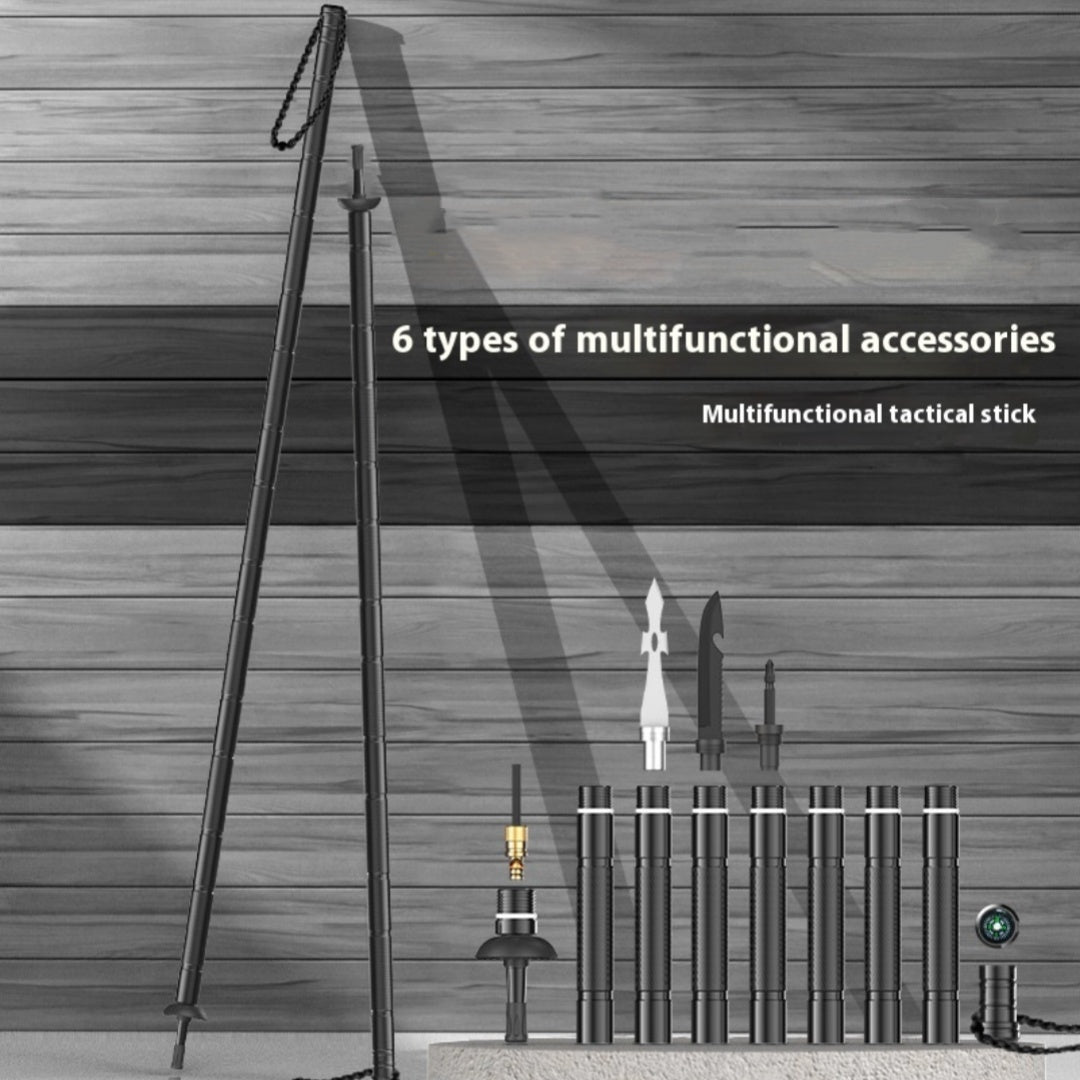 Outdoor Supplies Multi-set Function Alpenstock Alloy Self-defense Equipment Tactical Stick